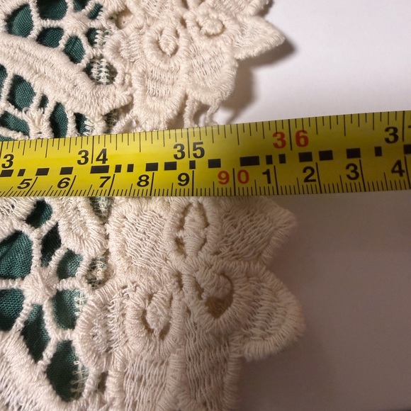 COTTAGECORE FAIRY Sz XL Green Cream 3/4 Sleeve Tie Dye Dress Embroidered Crochet - Picture 10 of 10